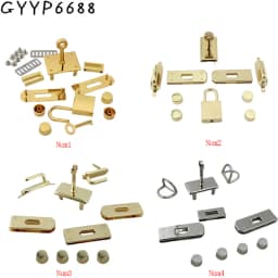 1-5Sets Metal Rectangle Eyelets Locks Hanger Panel Woman Bags Handbags Purse Hardware Clasp Closure Twist Locks DIY Accessories