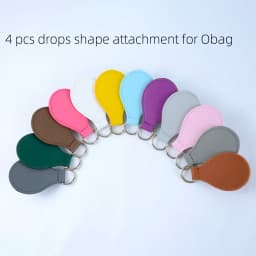TANQU New 2 Pair 4 Pc Shiny Drop End for Obag Handle PU Drop Attachment for O Bag Obasket DIY Women Bag