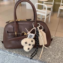 Fashion Love Plush Keychain Heart Shaped Lamb Wool Braided Rope Chain Retro Plush Handmade Pendant Key Jewelry Accessoriy