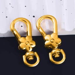 5pcs Handbags Clasps Handle Flower Lobster Metal Clasps Swivel Trigger Clips Snap Hooks Bag Key Rings Keychains Bag Accessories