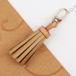 Tanned Leather Tassel Mini Tassel Bag Charm For Women Handbags Clutch Pouch Purse Key Chain Ring Accessories