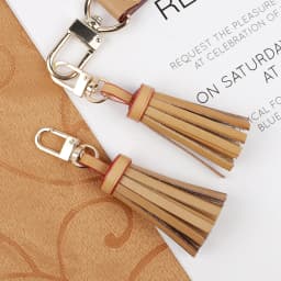 Tanned Leather Tassel Mini Tassel Bag Charm For Women Handbags Clutch Pouch Purse Key Chain Ring Accessories