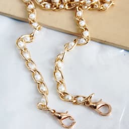 New 1PC Pearl Bag strap For Handbag Belt DIY Purse Replacement Handles Cute Bead Metal Chainfor Bag Accessories Gold Clasp
