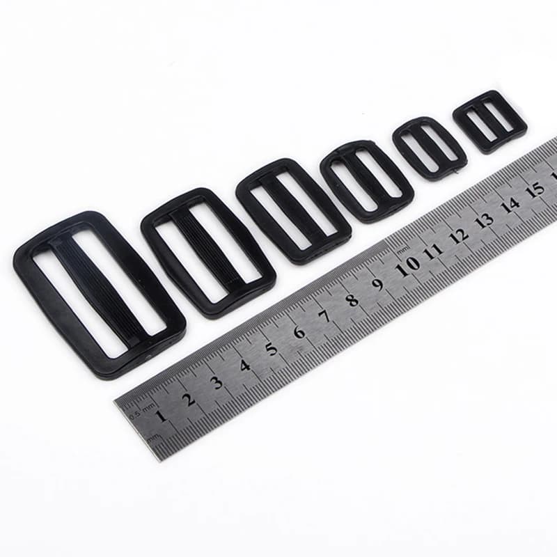 5pcs/set Plastic Webbing Tri-ring Adjust Buckle Curve Slider Tri-Glide Dog Collar Harness Backpack Strap