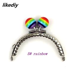 1 Piece 8.5 CM Stripe Lollipop Bead Metal Purse Frame Bright And Clean Semicircle Silver Kiss Clasp Bag Accessory