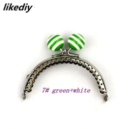 1 Piece 8.5 CM Stripe Lollipop Bead Metal Purse Frame Bright And Clean Semicircle Silver Kiss Clasp Bag Accessory