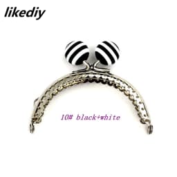 1 Piece 8.5 CM Stripe Lollipop Bead Metal Purse Frame Bright And Clean Semicircle Silver Kiss Clasp Bag Accessory