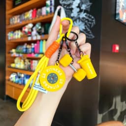 2025 HOT! Fitness Keychain Gym Barbell Key chain Weightlifting Keyring Silicone Weight Plate Gym Gifts Workout Gifts Bag gift