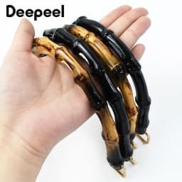 2/4/10Pcs 10/12cm Fashoin Faux Bamboo Handle Plastic Bag Handles Black for Women Handbags Purse DIY Replace Bags Accessories