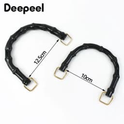 2/4/10Pcs 10/12cm Fashoin Faux Bamboo Handle Plastic Bag Handles Black for Women Handbags Purse DIY Replace Bags Accessories