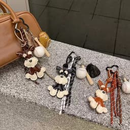 Cartoon Dog Keychains For Women Y2k Bag Pendant Couple Car Key Chains Jewelry Gift Decoration Accessories