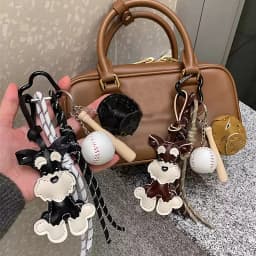 Cartoon Dog Keychains For Women Y2k Bag Pendant Couple Car Key Chains Jewelry Gift Decoration Accessories