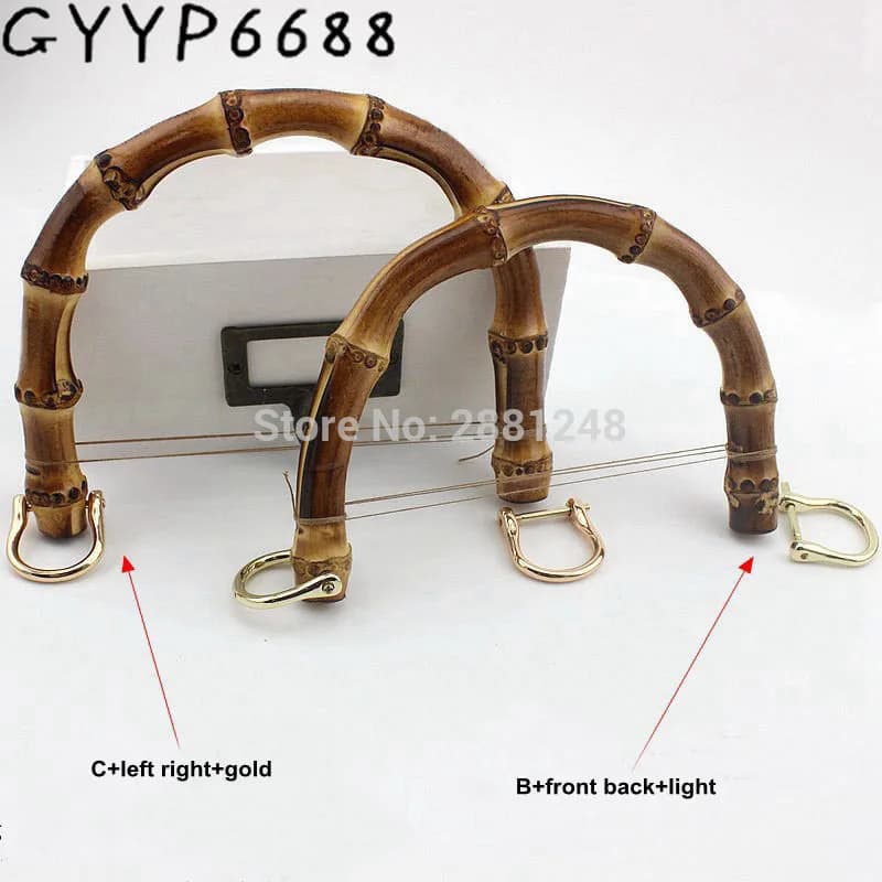 1-10-30 pcs Natural bamboo handles for bags replacement,retro hand made knit bag handbags bamboo handle