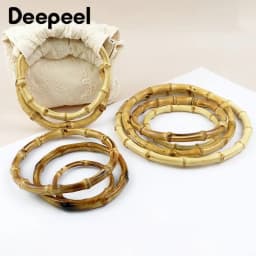 2/4/10P 7/10/12/15/18cm Natural Bamboo Bag Handles Handbag Round Ring Handle Purse Frame DIY Handmade Craft Wovenbag Accessories