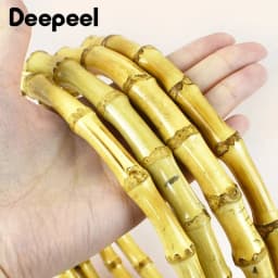 2/4/10P 7/10/12/15/18cm Natural Bamboo Bag Handles Handbag Round Ring Handle Purse Frame DIY Handmade Craft Wovenbag Accessories