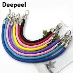 2Pcs 40/50/60cm Handbag Handle PU Braided Rope Sliver Buckle Women's Bags Shoulder Straps DIY Leather Crafts Purse Accessories