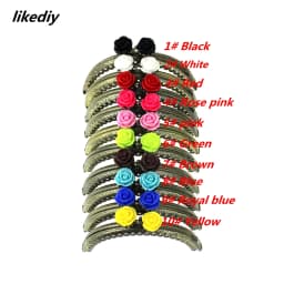 1 Piece 8.5 CM Antique Bronze Rose Head Metal Purse Frame Semicircle Kiss Clasp Lace DIY Bag Accessories