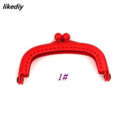 1 Piece Candy Color Arc Resin Plastic Purse Frame With Hole Kiss Clasp Lock DIY Bag Accessories