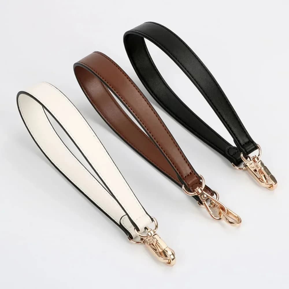 100% Genuine Leather Bag Strap Handbags Handles For Handbag Short Bag Strap Purse Strap Golden Buckle Replacement Bag Belt Band