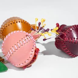 Genuine Leather Pomegranate Fruit Pendant Creative Handmade Fashion Delicate Handbag Ornament Cute Personalized Bag Accessories