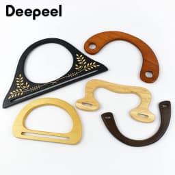 Bag Wooden Handles D Shape Handbag Kiss Clasp Purse Frames Handle Replacement Parts DIY Wallet Sewing Brackets Accessories
