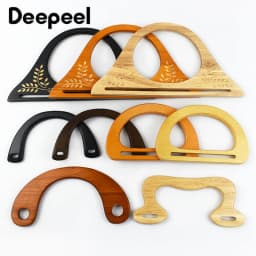 Bag Wooden Handles D Shape Handbag Kiss Clasp Purse Frames Handle Replacement Parts DIY Wallet Sewing Brackets Accessories