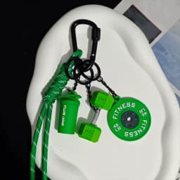 Fitness Keychain Gym Lover Barbell Key chain Weightlifting Keyring Silicone Weight Plate Gym Gifts Workout Gifts Bag Charm Backp