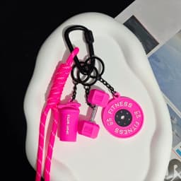 Fitness Keychain Gym Lover Barbell Key chain Weightlifting Keyring Silicone Weight Plate Gym Gifts Workout Gifts Bag Charm Backp