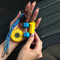 Fitness Keychain Gym Lover Barbell Key chain Weightlifting Keyring Silicone Weight Plate Gym Gifts Workout Gifts Bag Charm Backp