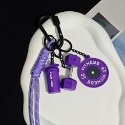 Fitness Keychain Gym Lover Barbell Key chain Weightlifting Keyring Silicone Weight Plate Gym Gifts Workout Gifts Bag Charm Backp