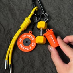 Fitness Keychain Gym Lover Barbell Key chain Weightlifting Keyring Silicone Weight Plate Gym Gifts Workout Gifts Bag Charm Backp