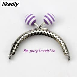 10 Pcs/Lot 8.5 CM Stripe Lollipop Bead Metal Purse Frame Bright And Clean Semicircle Silver Kiss Clasp Bag Accessory