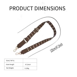 Fashion Rivet Shoulder Bag Strap Adjustable Women Bag Accessories PU Leather Wide Strap Handles Simple Handbag Straps