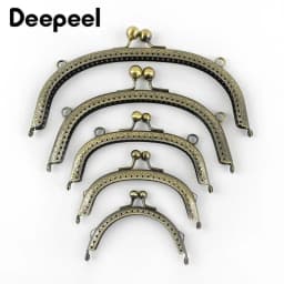 Bronze Purse Handle Semicirc Frame Purses Bags Metal Kiss Clasp Lock Sewing Handbag Handles DIY Bag Accessories