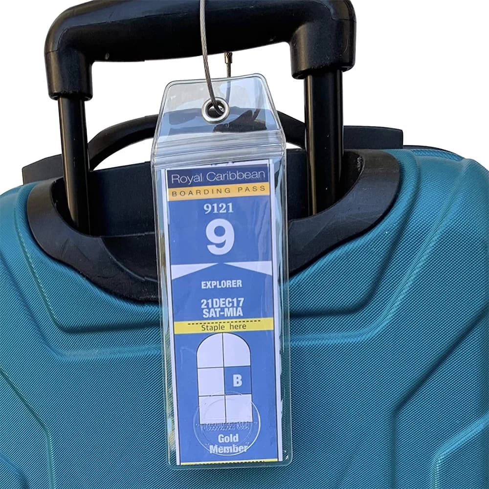Cruise Luggage Tag With Steel Ring Pvc Clear Waterproof Card Holder Royal Caribbean & Celebrity Cruise Badge Travel Accessories