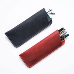 Vintage Crazy Horse Leather Pen Pouch Simple Pure Handmade Leather Small Pen Case Men's and Women's Portable Storage Glasses Pro