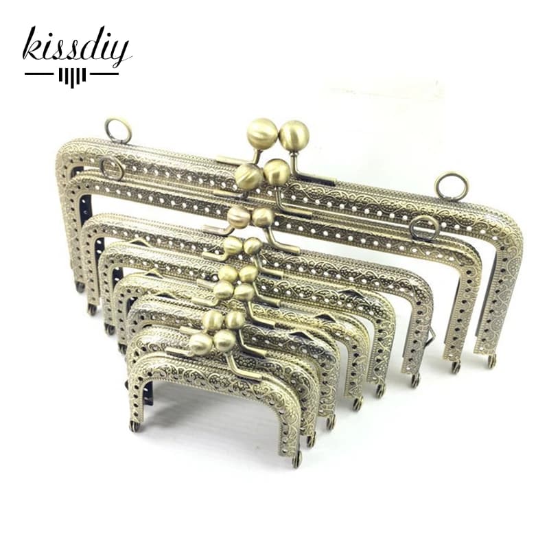 10PCS 6.5 7.5 8.5 10.5 12.5 15 18 20CM Square Metal Purse Frame for Bag DIY Handmade Kiss Lock Wedding Clutch Frame Accessory