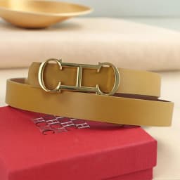 CH Brand Fashion Women's Belt PVC Material Adjustable Length Perforated Gift Box Packaging Designer 2025 New Men's Belt