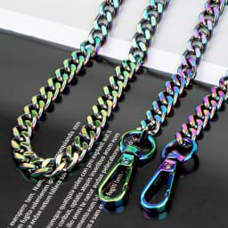 Rainbow Metal Purse Chain Straps Shoulder Crossbody Straps Replacement Flat Chain Strap for Purses Bags