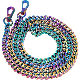 Rainbow Metal Purse Chain Straps Shoulder Crossbody Straps Replacement Flat Chain Strap for Purses Bags