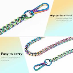 Rainbow Metal Purse Chain Straps Shoulder Crossbody Straps Replacement Flat Chain Strap for Purses Bags