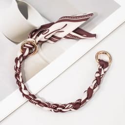 Silk Scarf Bag Chain Metal Alloy Scarf Metal Chain Detachable Bow Ribbon Handbag Strap Purse Chain DIY Handbag Accessory