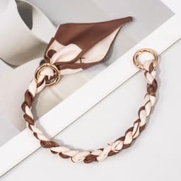 Silk Scarf Bag Chain Metal Alloy Scarf Metal Chain Detachable Bow Ribbon Handbag Strap Purse Chain DIY Handbag Accessory