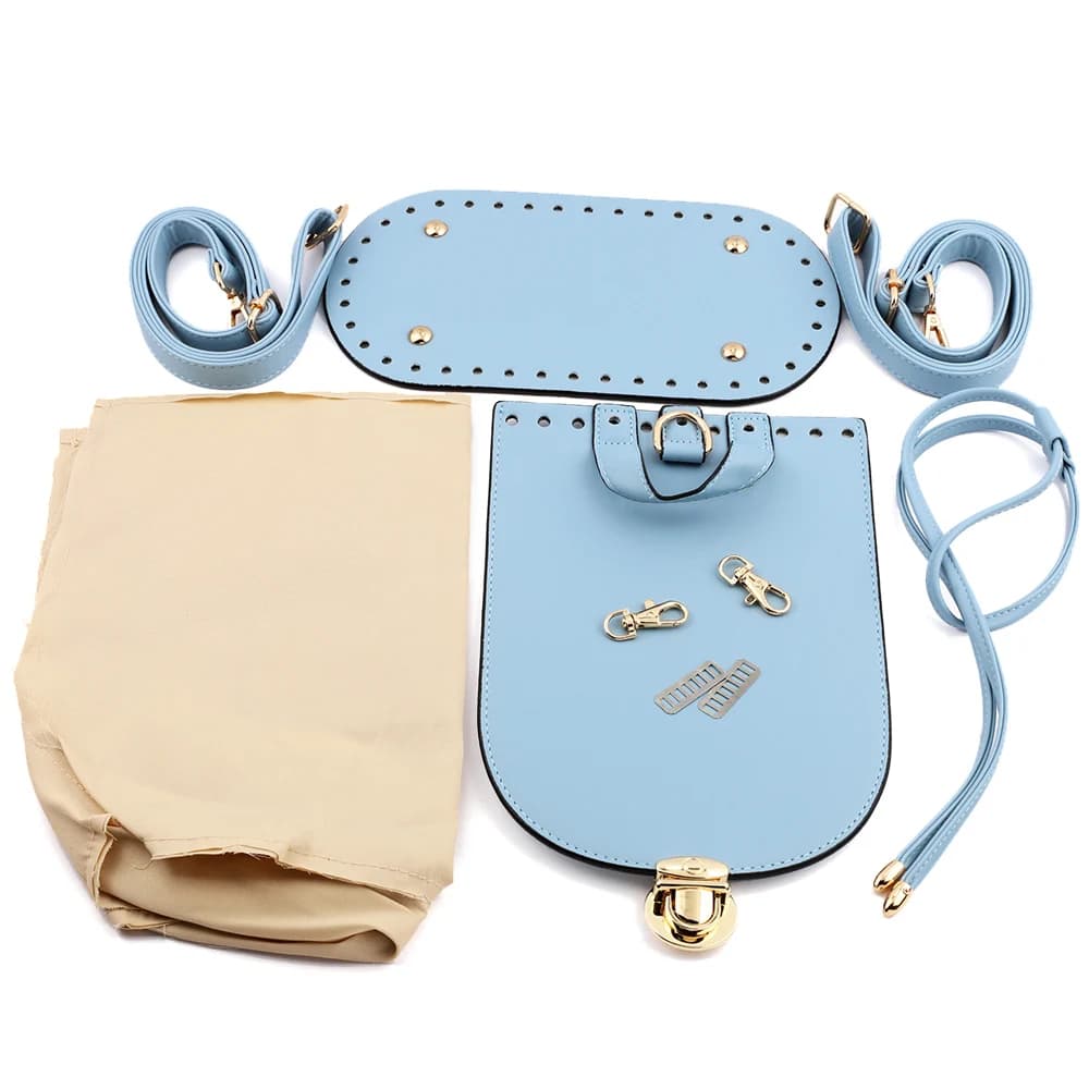 1 Set Handmade Bag Bottom Flap Cover Hardware Shoulder Straps for DIY Handbag Crochet Bag Knitting Bags Crossbody Bags