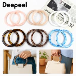 1/2/4Pcs Resin Round Bags Handle Plastic Amber O Rings for Purse Handbag Handles DIY Handmade Craft Woven Bag Accessories