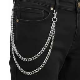 Men Women Double Layer Wallet Chain Hip Hop Punk Jeans Chain Biker Motorcycle Keychain