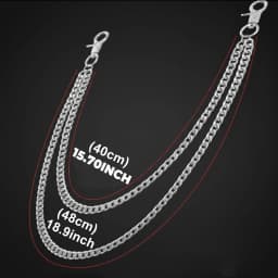 Men Women Double Layer Wallet Chain Hip Hop Punk Jeans Chain Biker Motorcycle Keychain