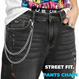 Men Women Double Layer Wallet Chain Hip Hop Punk Jeans Chain Biker Motorcycle Keychain