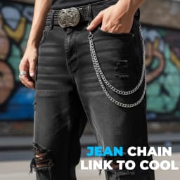 Men Women Double Layer Wallet Chain Hip Hop Punk Jeans Chain Biker Motorcycle Keychain