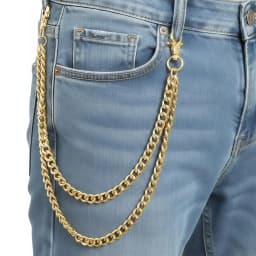 Men Women Double Layer Wallet Chain Hip Hop Punk Jeans Chain Biker Motorcycle Keychain